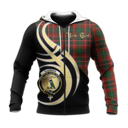 Printivon Macinnes Hastie Clan Believe In Me Crest Tartan Knitted Hoodie Custom Your Text