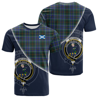 Printivon MacInnes Modern Tartan Scottish Crest T Shirt
