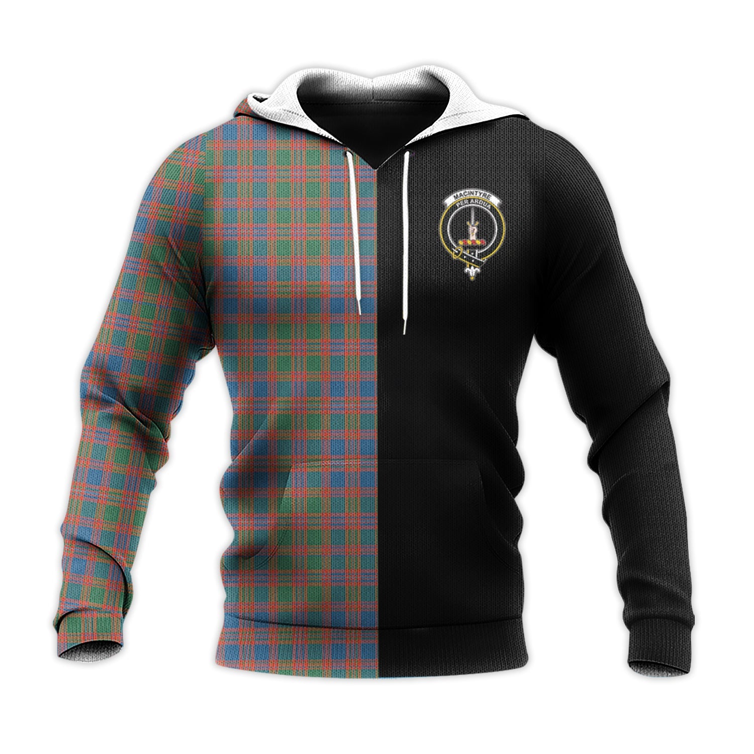 Printivon Macintyre Ancient Tartan Personalize Half Hoodie