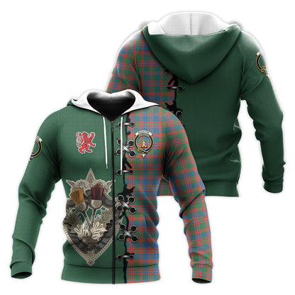 Printivon Macintyre Ancient Tartan Hoodie Lion Rampant And Celtic Thistle Style
