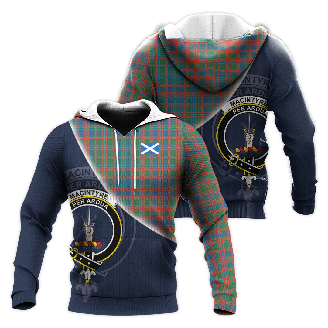 Printivon Macintyre Ancient Tartan Scottish Crest Hoodie