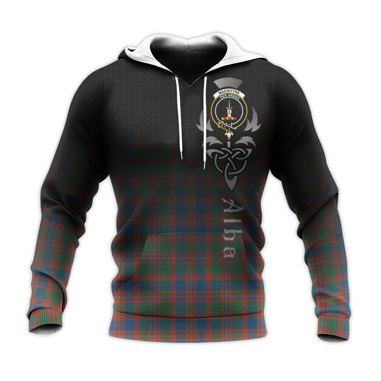 Printivon Macintyre Ancient Tartan Crest Alba Celtic Hoodie