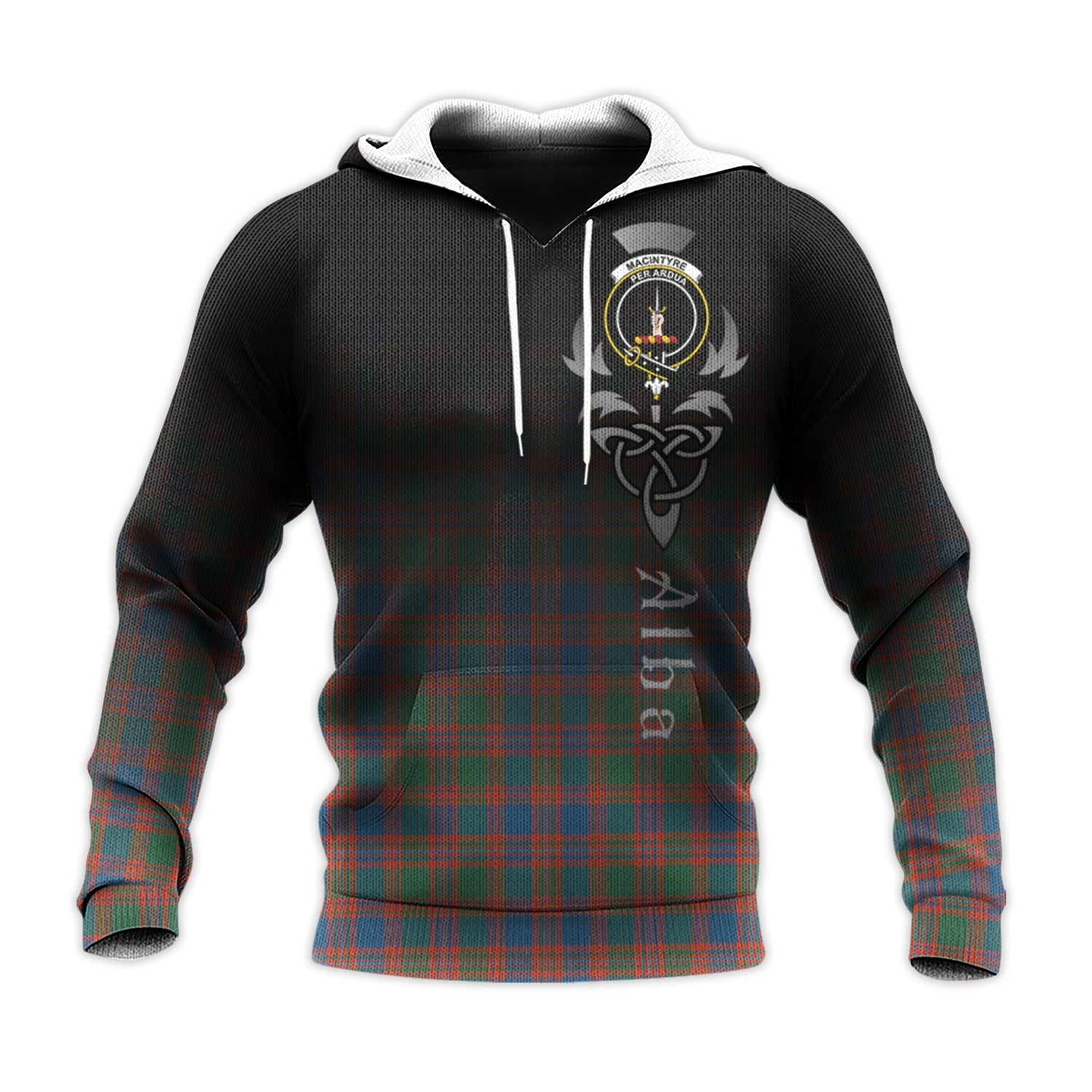 Printivon Macintyre Ancient Tartan Crest Alba Celtic Hoodie