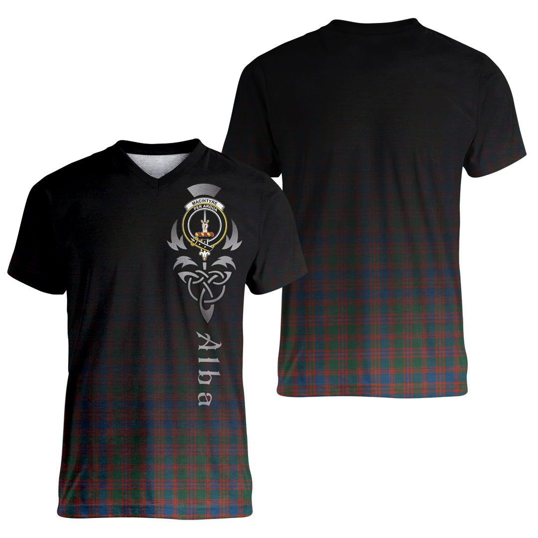 Printivon MacIntyre Ancient Tartan Crest Alba Celtic T Shirt
