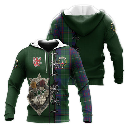 Printivon Macintyre Hunting Tartan Hoodie Lion Rampant And Celtic Thistle Style