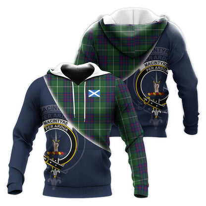 Printivon Macintyre Hunting Tartan Scottish Crest Hoodie