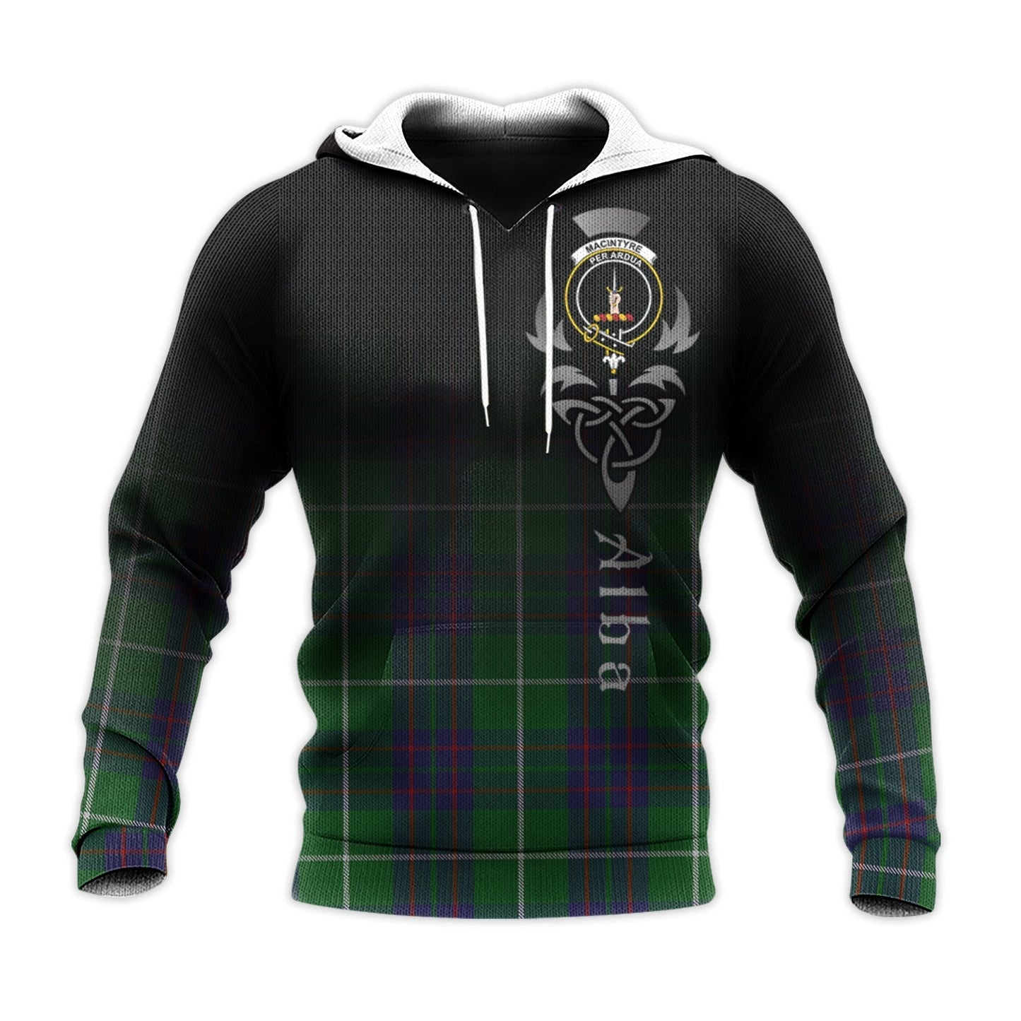 Printivon Macintyre Hunting Tartan Crest Alba Celtic Hoodie