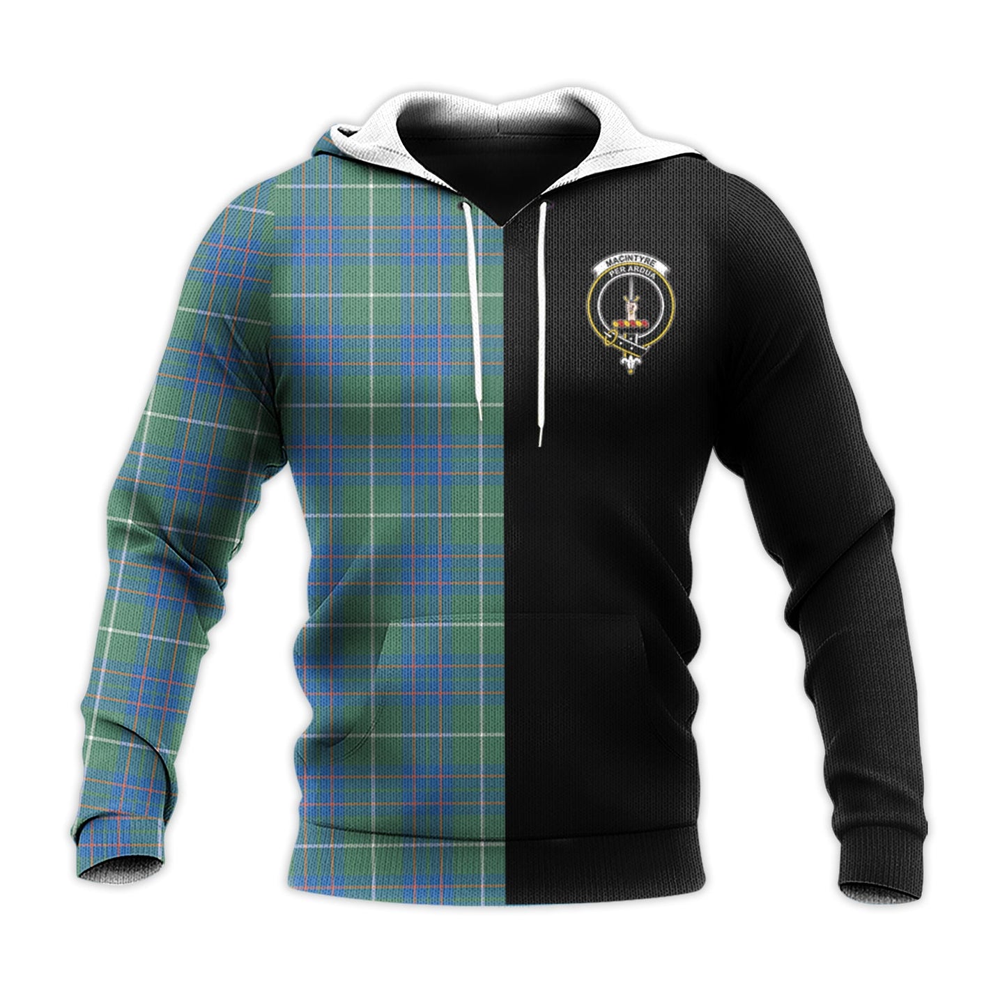 Printivon Macintyre Hunting Ancient Tartan Personalize Half Hoodie