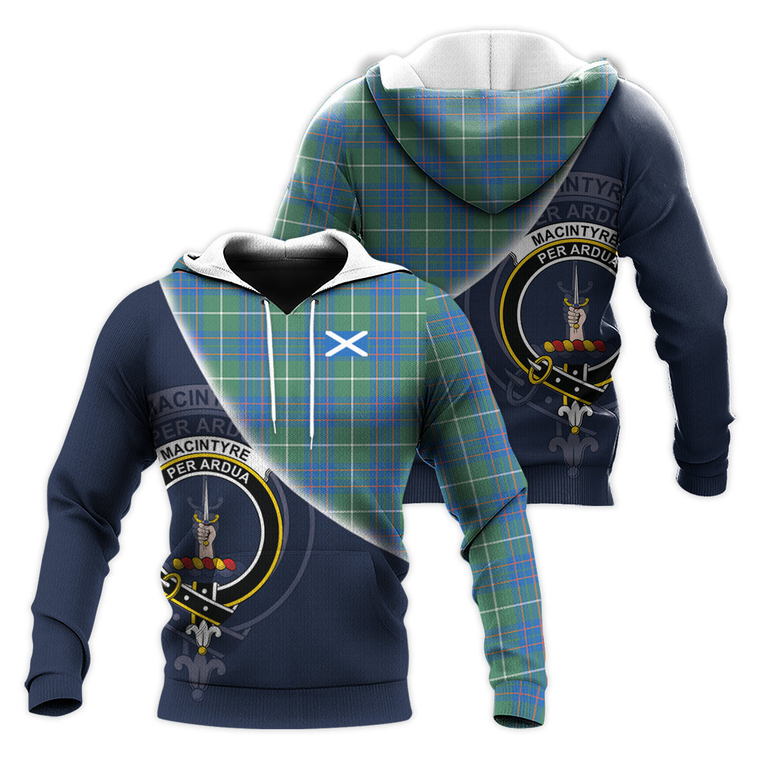 Printivon Macintyre Hunting Ancient Tartan Scottish Crest Hoodie