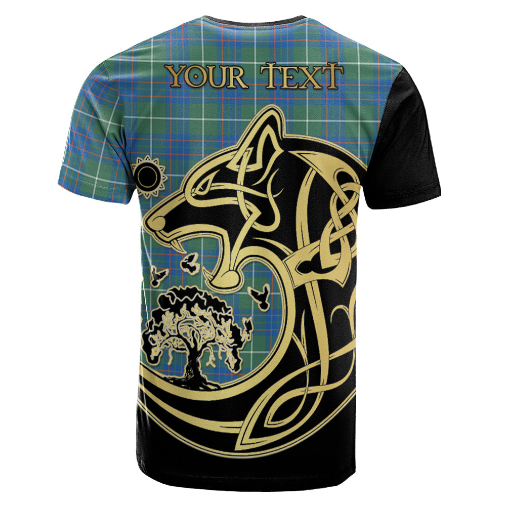 Printivon MacIntyre Hunting Ancient Crest Celtic Wolf Tartan T Shirt Custom Your Text