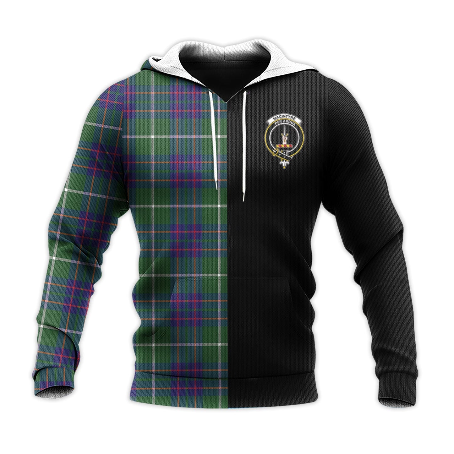 Printivon Macintyre Hunting Modern Tartan Personalize Half Hoodie