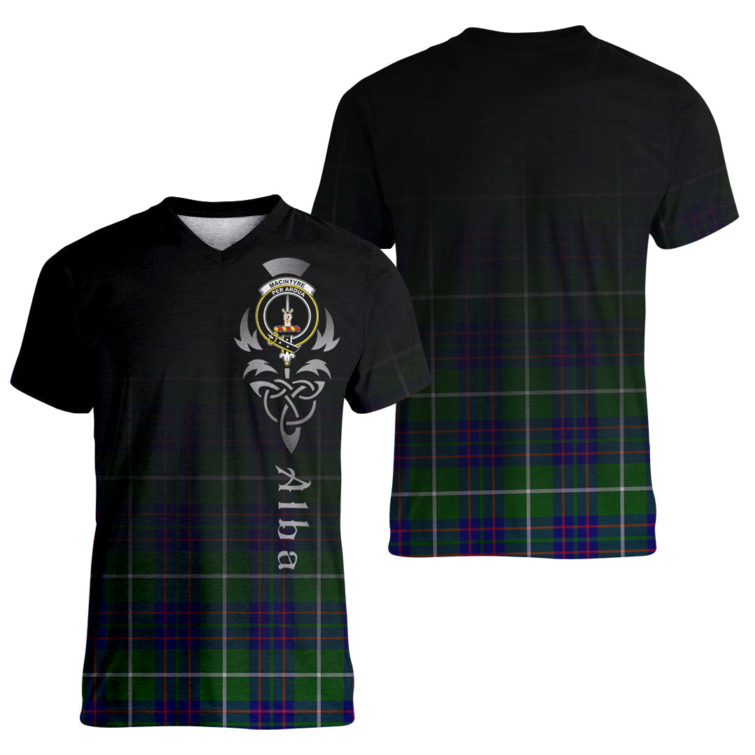 Printivon MacIntyre Hunting Modern Tartan Crest Alba Celtic T Shirt