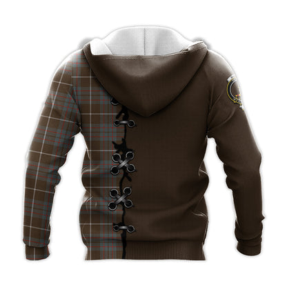 Printivon Macintyre Hunting Weathered Tartan Hoodie Lion Rampant And Celtic Thistle Style