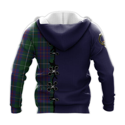 Printivon Macintyre Inglis Tartan Hoodie Lion Rampant And Celtic Thistle Style