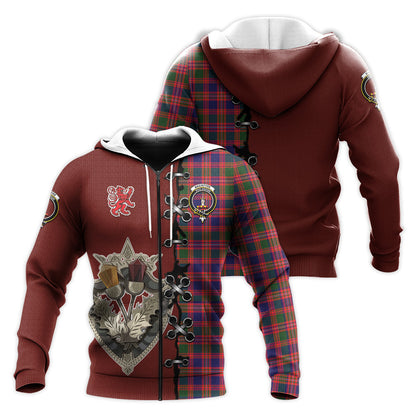 Printivon Macintyre Modern Tartan Hoodie Lion Rampant And Celtic Thistle Style