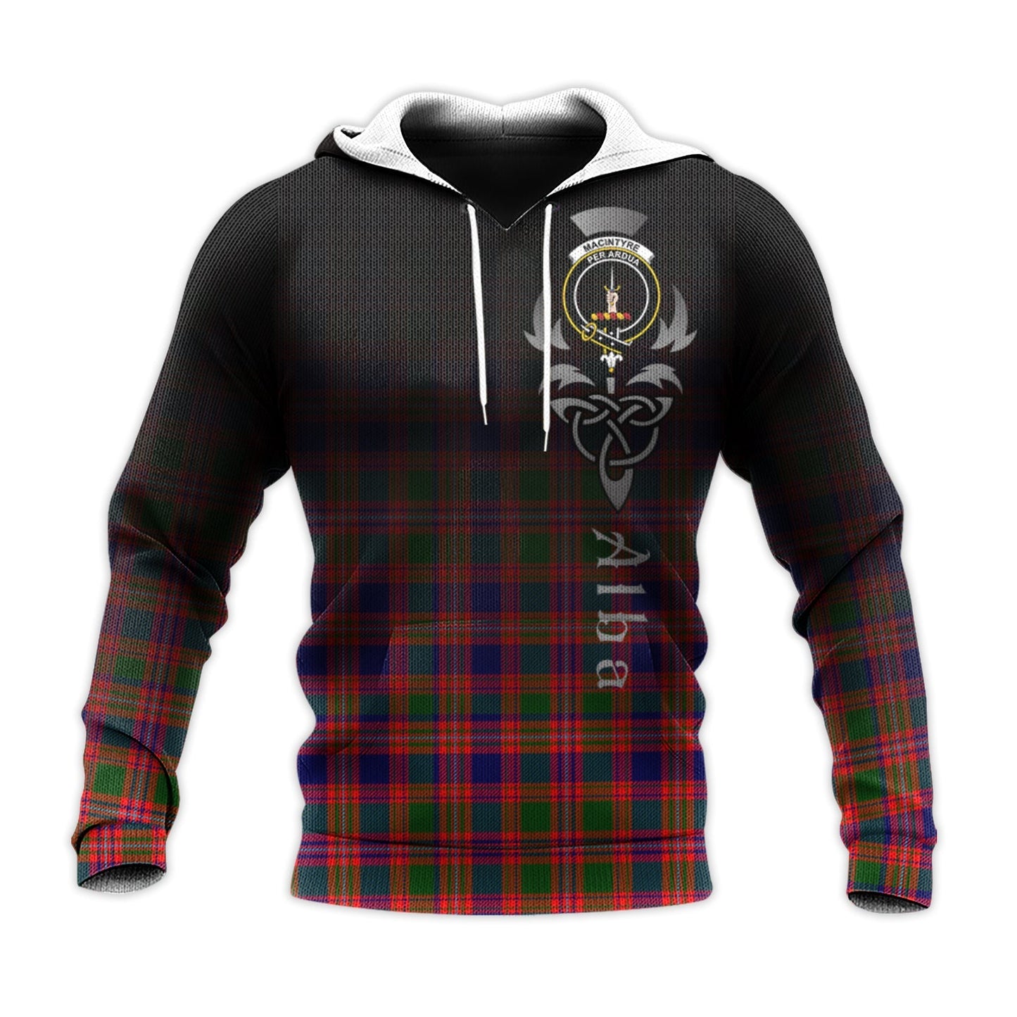 Printivon Macintyre Modern Tartan Crest Alba Celtic Hoodie