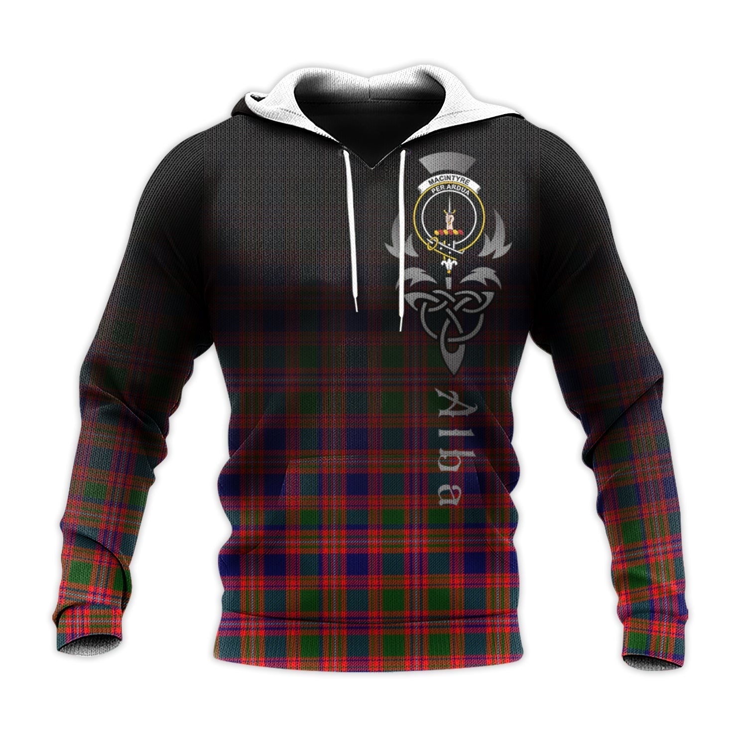 Printivon Macintyre Modern Tartan Crest Alba Celtic Hoodie