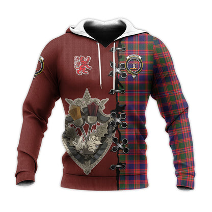 Printivon Macintyre Modern Tartan Hoodie Lion Rampant And Celtic Thistle Style
