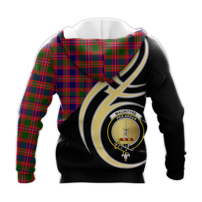 Printivon Macintyre Modern Clan Believe In Me Crest Tartan Knitted Hoodie Custom Your Text