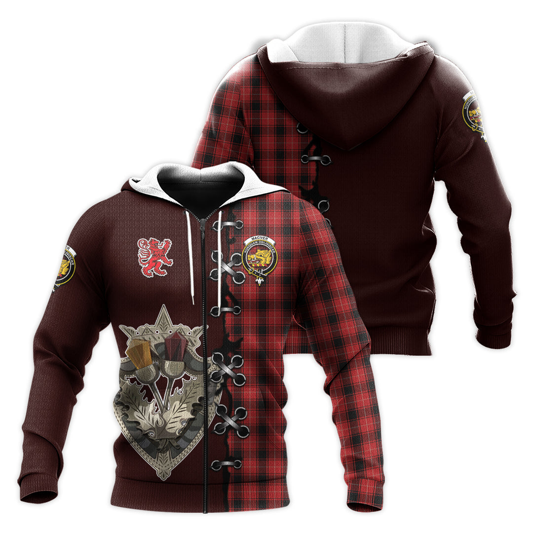 Printivon Maciver Tartan Hoodie Lion Rampant And Celtic Thistle Style