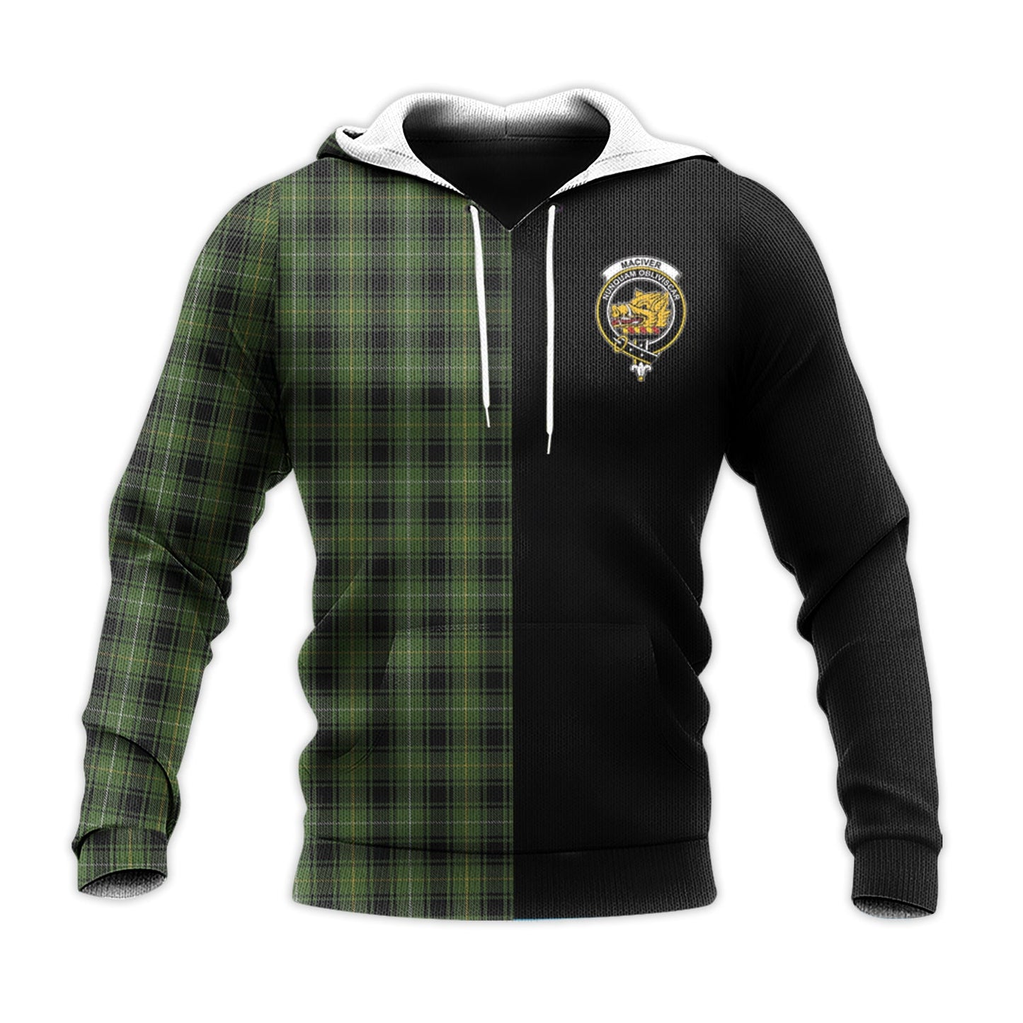 Printivon Maciver Hunting Tartan Personalize Half Hoodie