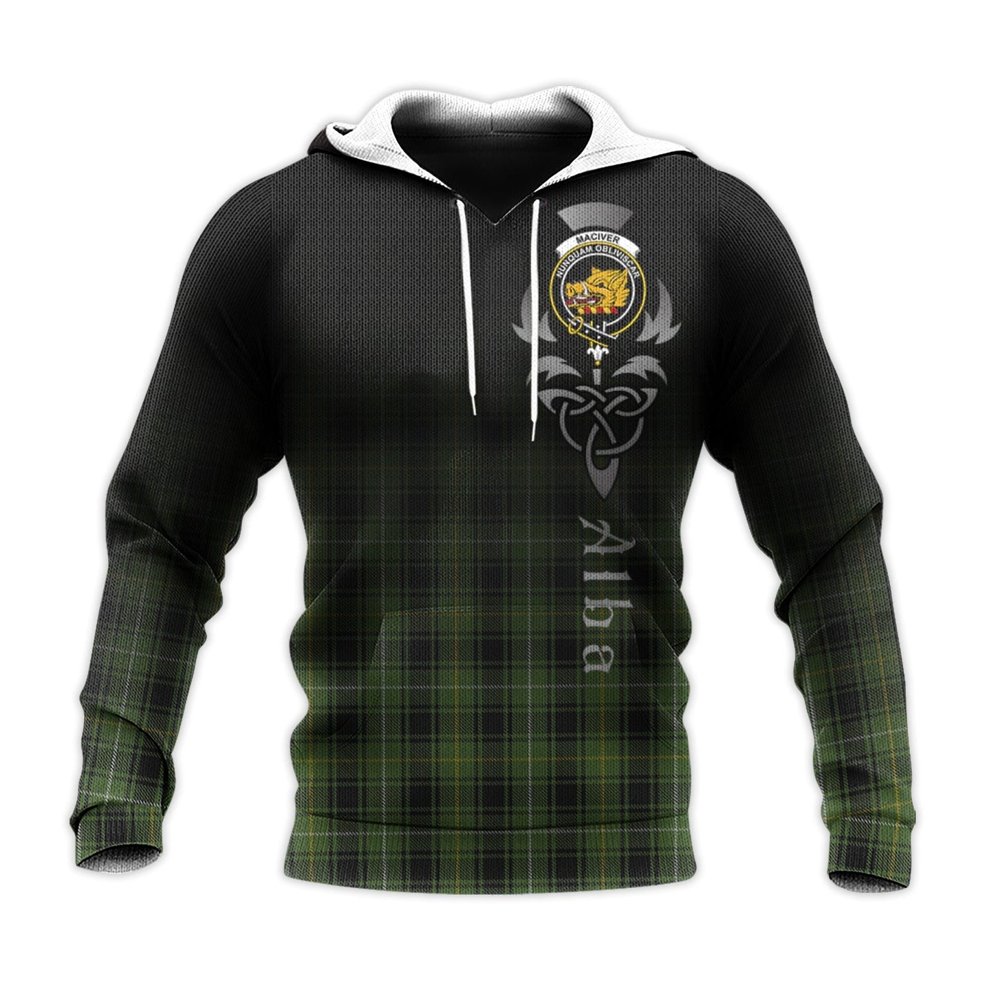 Printivon Maciver Hunting Tartan Crest Alba Celtic Hoodie