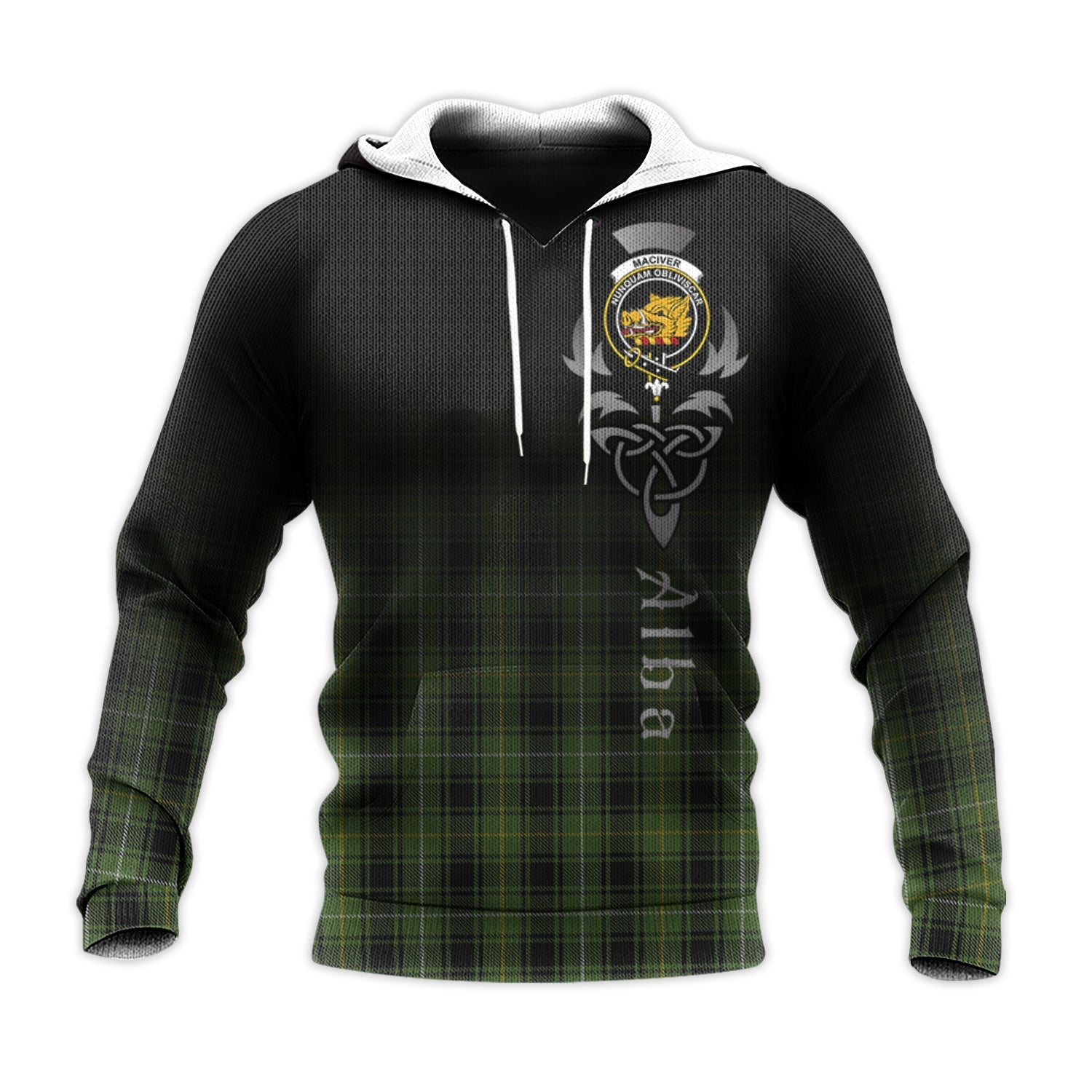Printivon Maciver Hunting Tartan Crest Alba Celtic Hoodie