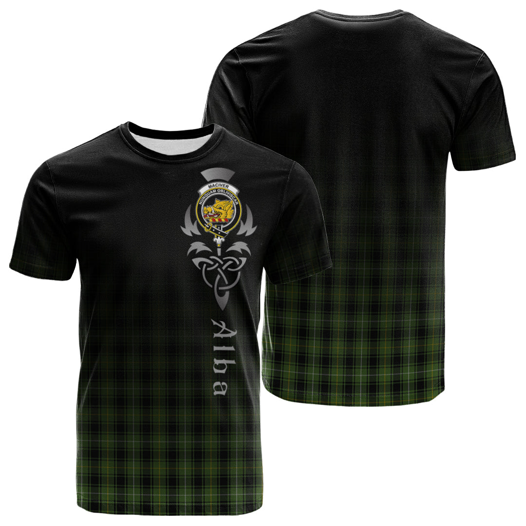 Printivon MacIver Hunting Tartan Crest Alba Celtic T Shirt