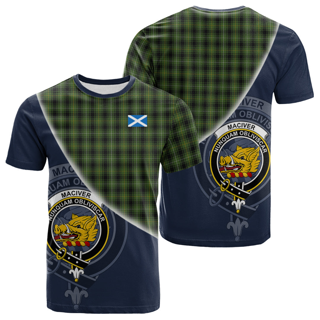 Printivon MacIver Hunting Tartan Scottish Crest T Shirt