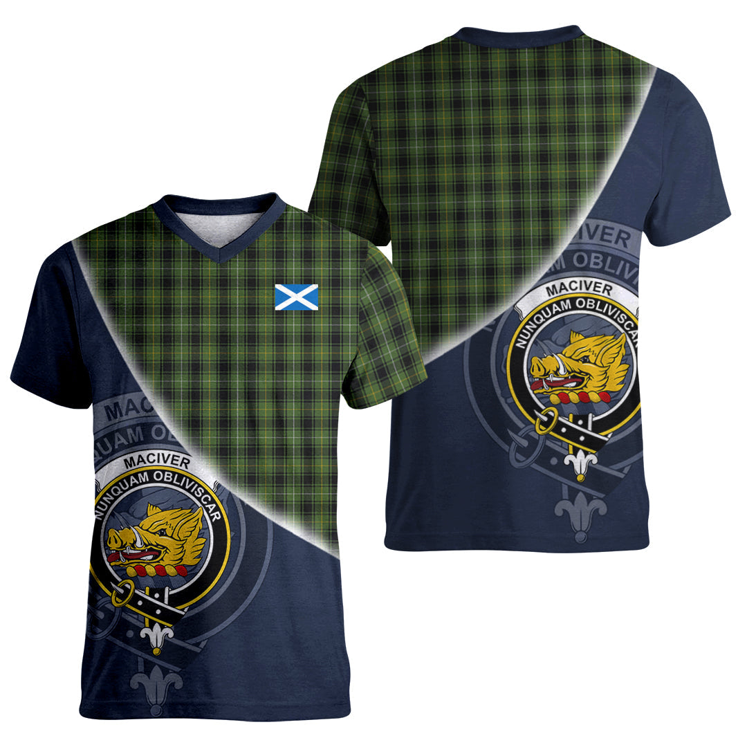 Printivon MacIver Hunting Tartan Scottish Crest T Shirt