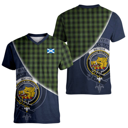 Printivon MacIver Hunting Tartan Scottish Crest T Shirt