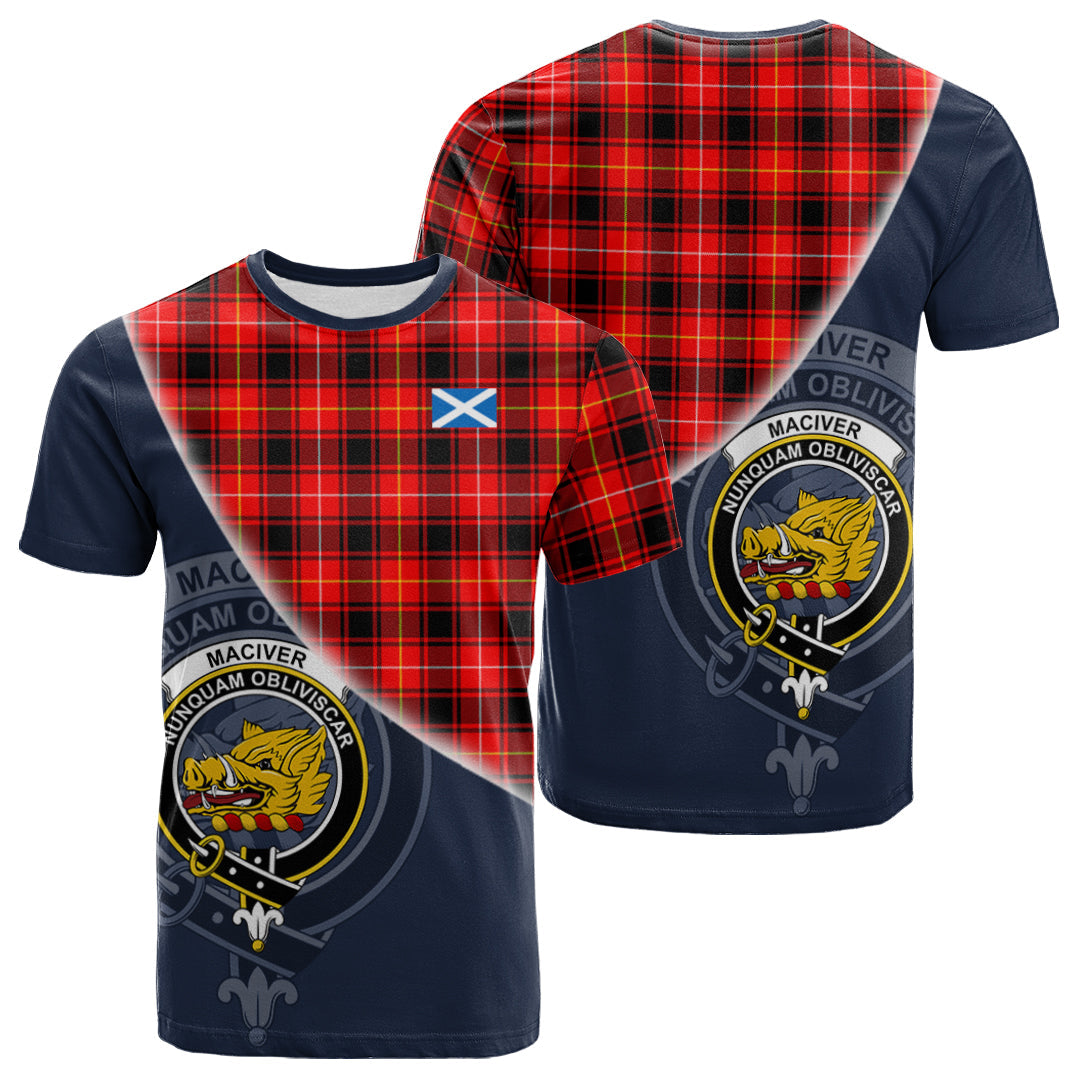 Printivon MacIver Modern Tartan Scottish Crest T Shirt