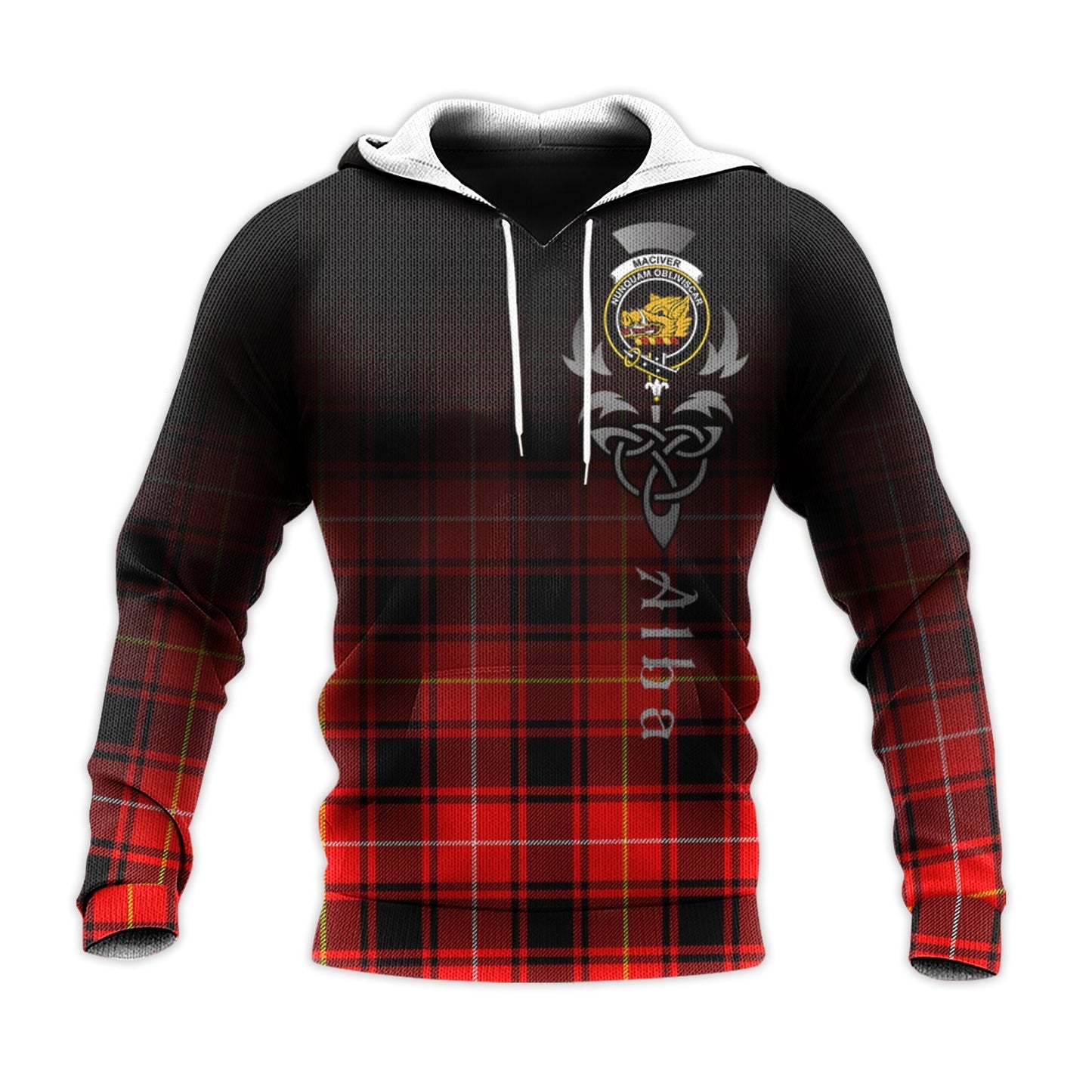 Printivon Maciver Modern Tartan Crest Alba Celtic Hoodie