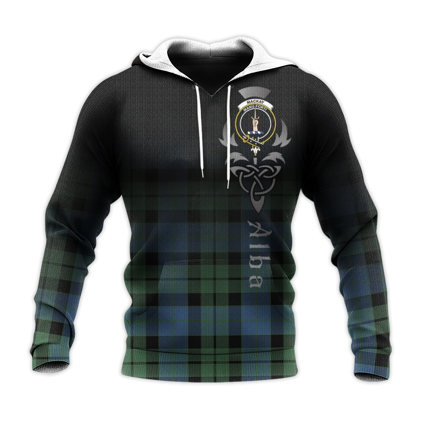 Printivon Mackay Ancient Tartan Crest Alba Celtic Hoodie