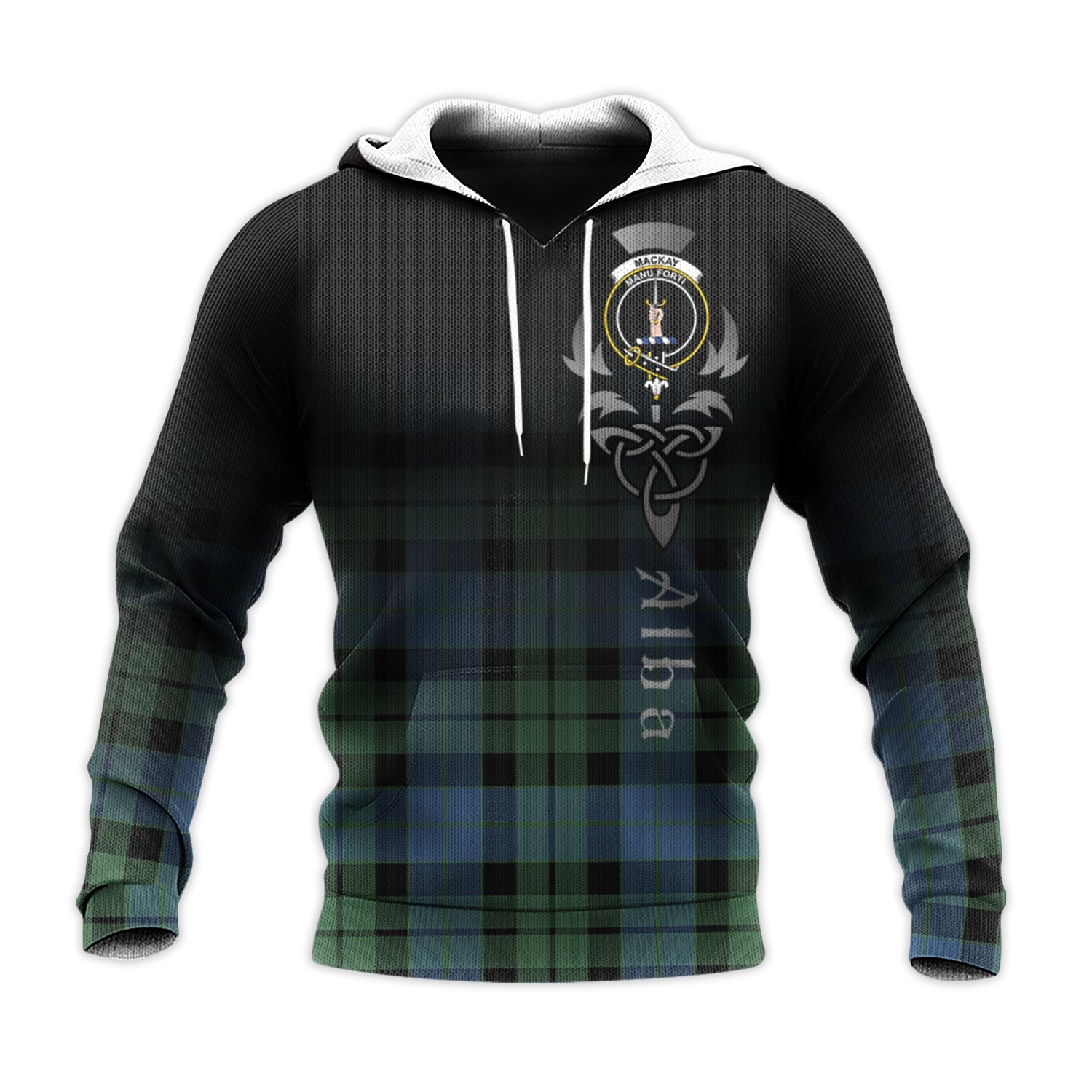 Printivon Mackay Ancient Tartan Crest Alba Celtic Hoodie