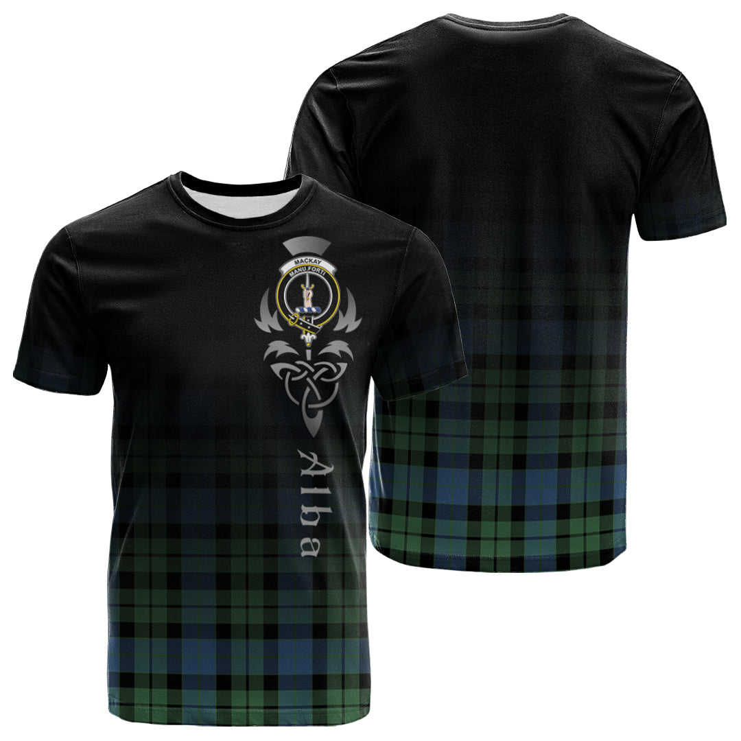 Printivon MacKay Ancient Tartan Crest Alba Celtic T Shirt