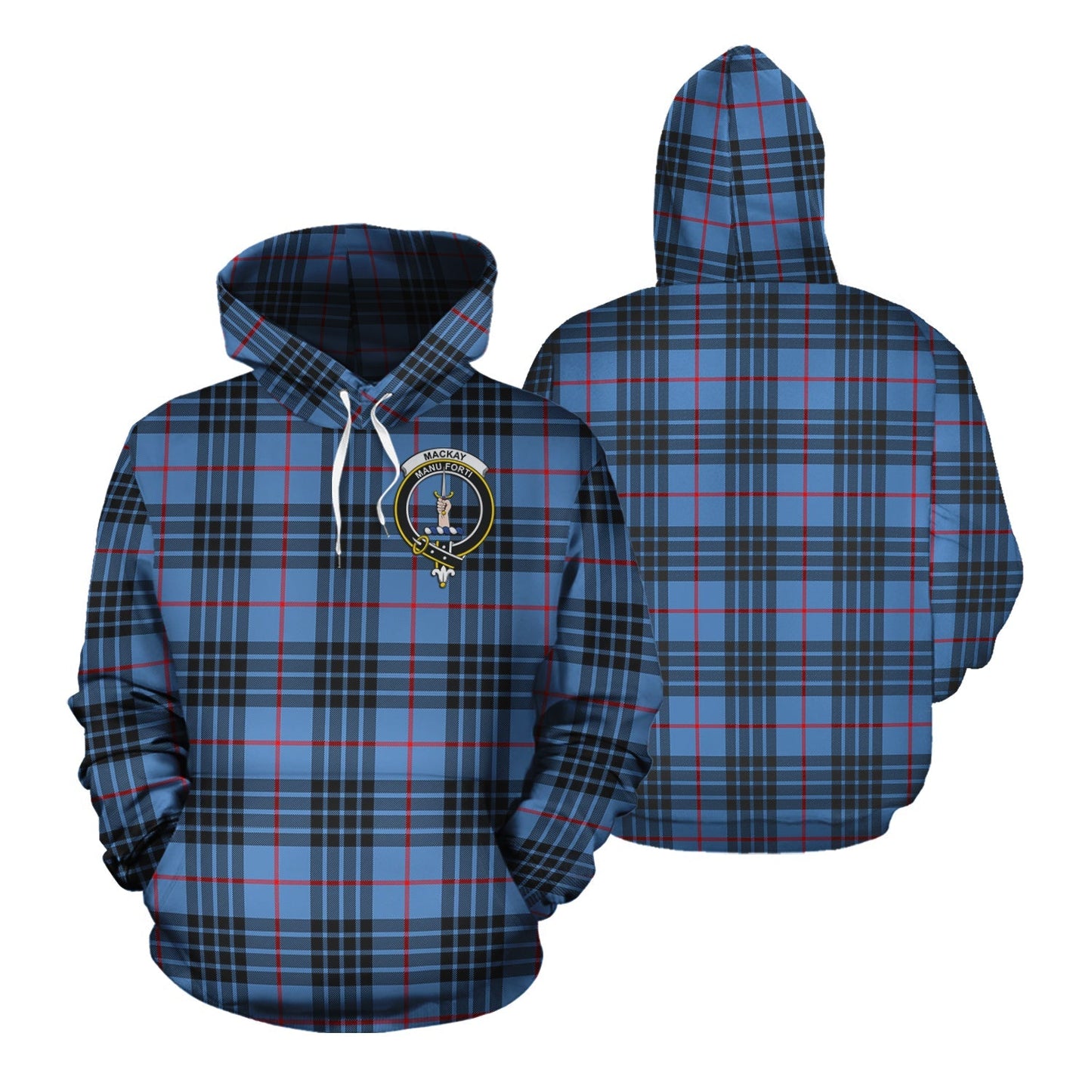 Printivon Mackay Blue Tartan Hoodie