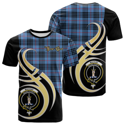 Printivon MacKay Blue Tartan Crest Believe In Me T Shirt