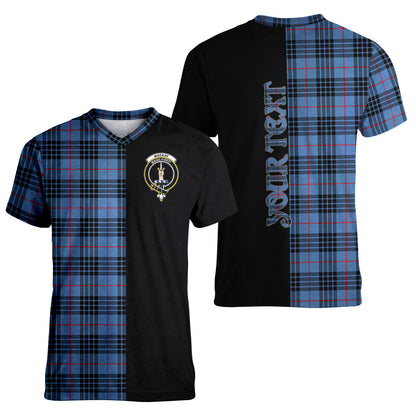 Printivon MacKay Blue Tartan Personalize Half T shirt