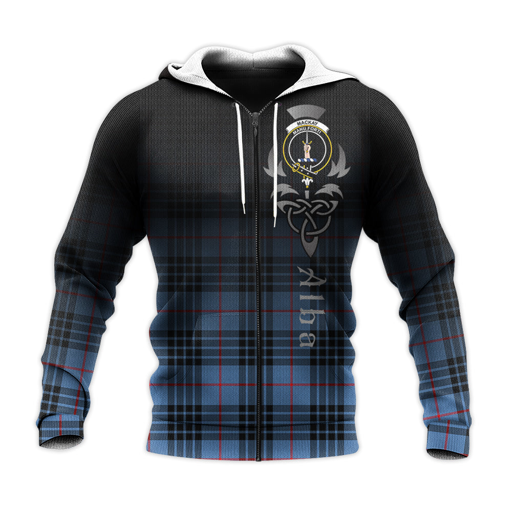 Printivon Mackay Blue Tartan Crest Alba Celtic Hoodie
