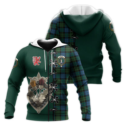 Printivon Mackay Modern Tartan Hoodie Lion Rampant And Celtic Thistle Style