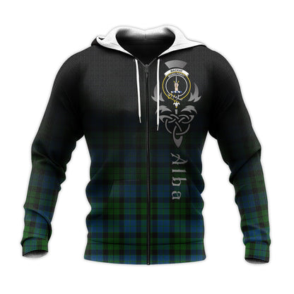 Printivon Mackay Modern Tartan Crest Alba Celtic Hoodie