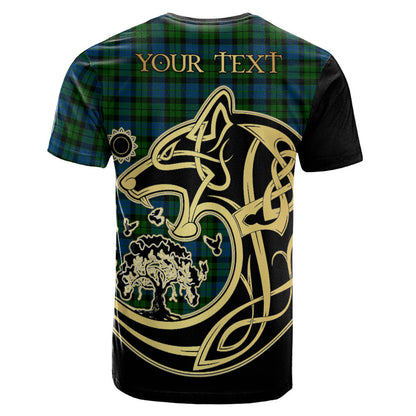 Printivon MacKay Modern Crest Celtic Wolf Tartan T Shirt Custom Your Text
