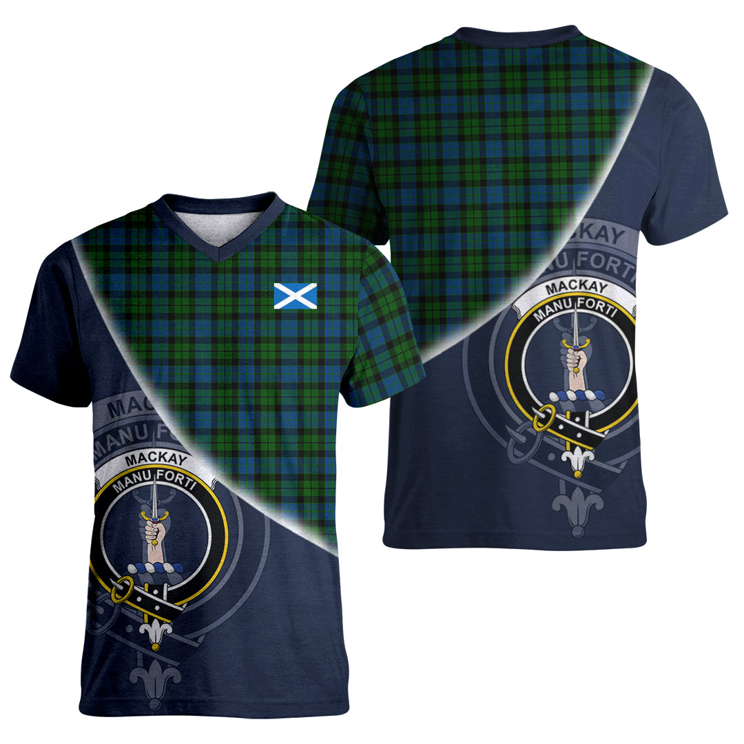 Printivon MacKay Modern Tartan Scottish Crest T Shirt