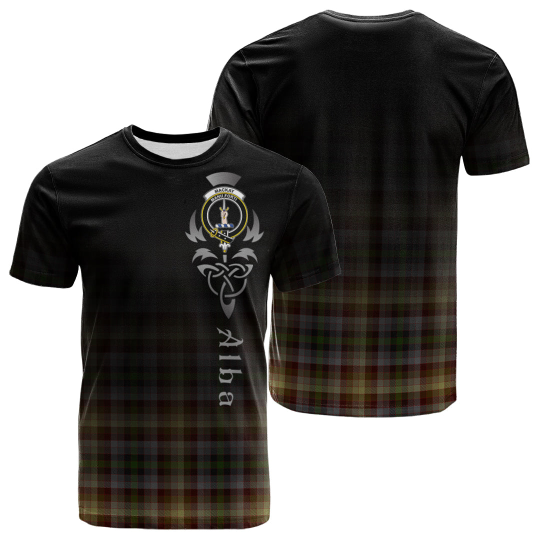 Printivon MacKay of Strathnaver Tartan Crest Alba Celtic T Shirt