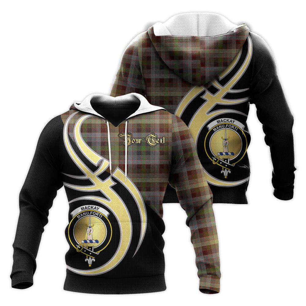 Printivon Mackay Of Strathnaver Clan Believe In Me Crest Tartan Knitted Hoodie Custom Your Text