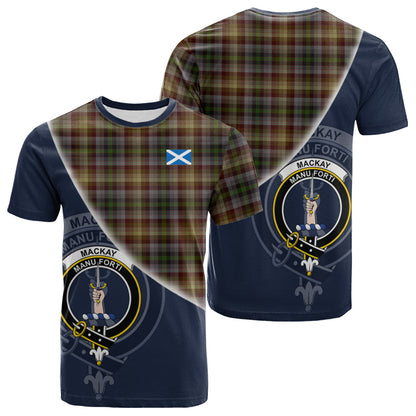 Printivon MacKay of Strathnaver Tartan Scottish Crest T Shirt