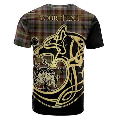 Printivon MacKay of Strathnaver Crest Celtic Wolf Tartan T Shirt Custom Your Text