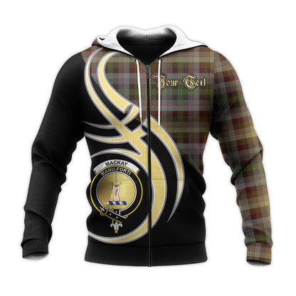Printivon Mackay Of Strathnaver Clan Believe In Me Crest Tartan Knitted Hoodie Custom Your Text