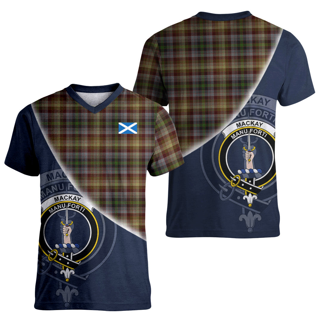 Printivon MacKay of Strathnaver Tartan Scottish Crest T Shirt